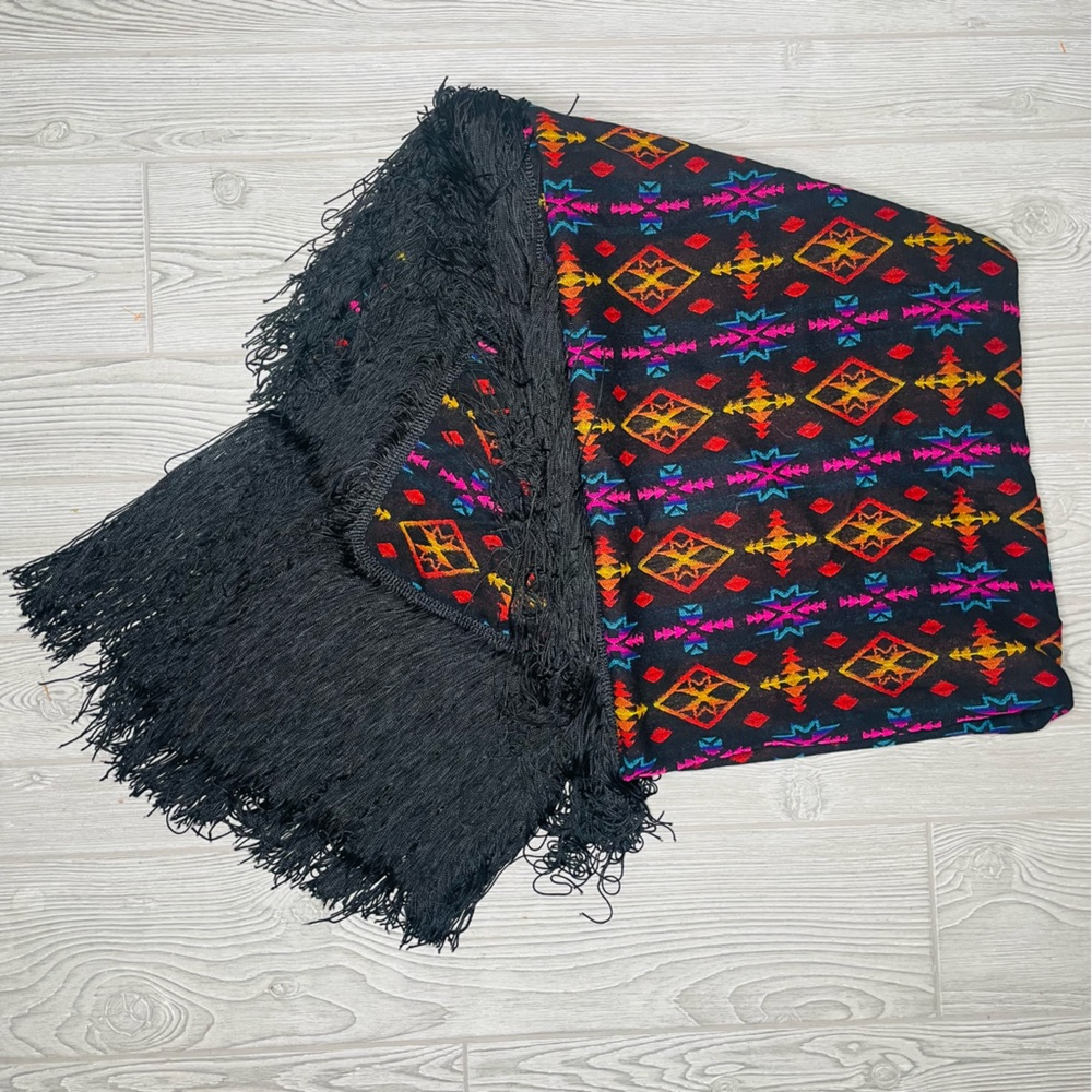 Pendleton Beaver State Wool Aztec Reversible Fringed Blanket roughly 60x60 rare